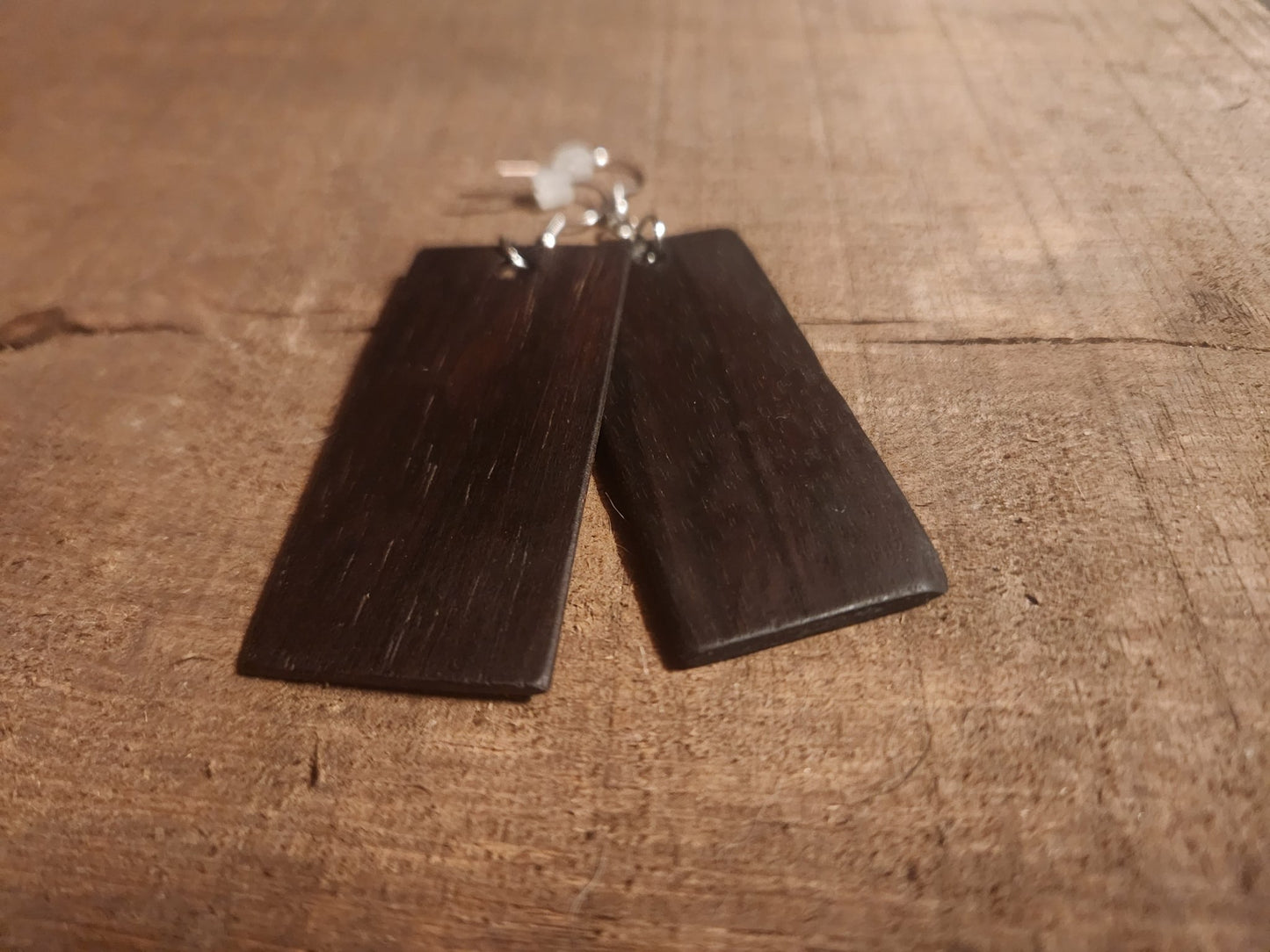 African Blackwood Dangle Exotic Wood Earrings - Milky Way Wood Company