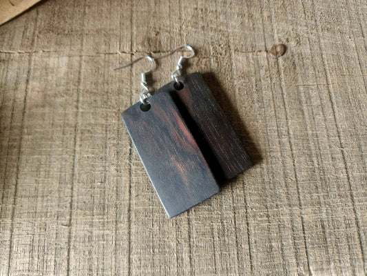 Gaboon Ebony Dangle Exotic Wood Earrings - Milky Way Wood Company