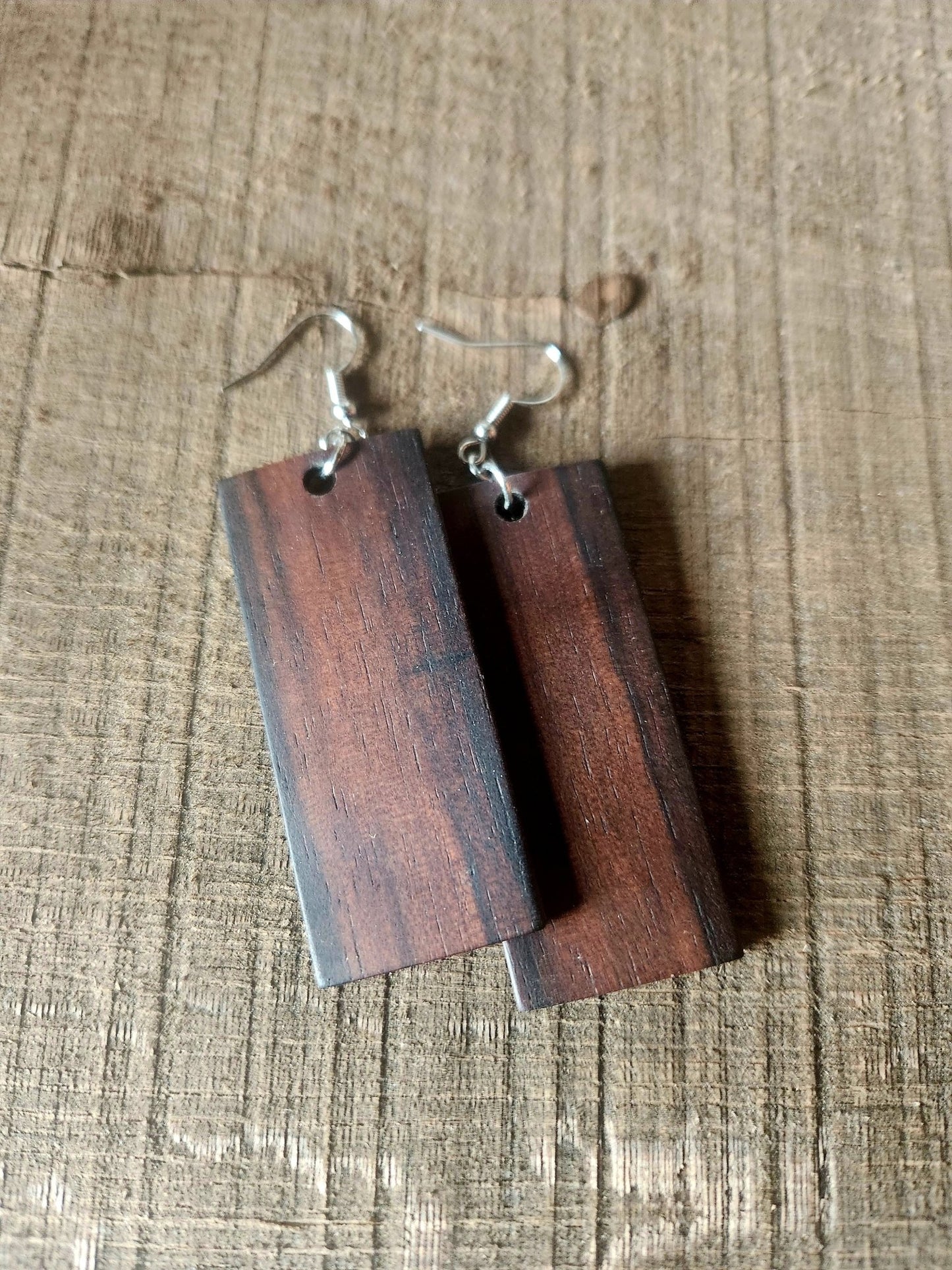 Gaboon Ebony Dangle Exotic Wood Earrings - Milky Way Wood Company