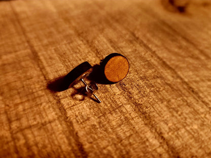 10mm Cherry Wood Stud Earrings - Milky Way Wood Company