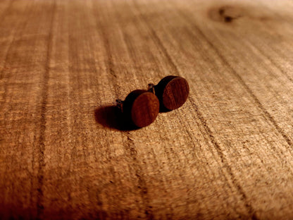 10mm Indian Rosewood Stud Earrings - Milky Way Wood Company