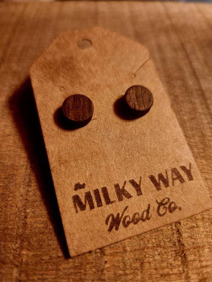 10mm Indian Rosewood Stud Earrings - Milky Way Wood Company