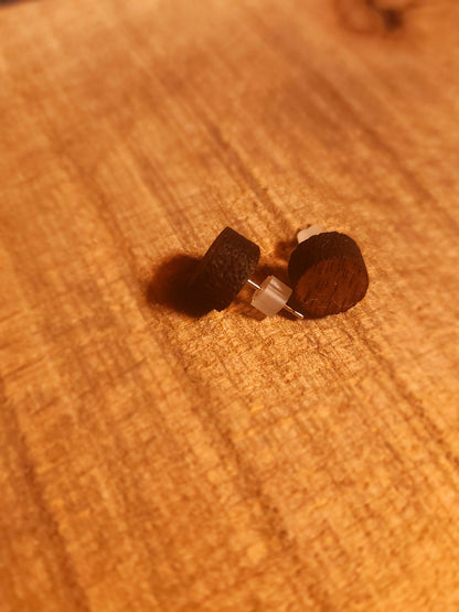 10mm Walnut Wood Stud Earrings - Milky Way Wood Company