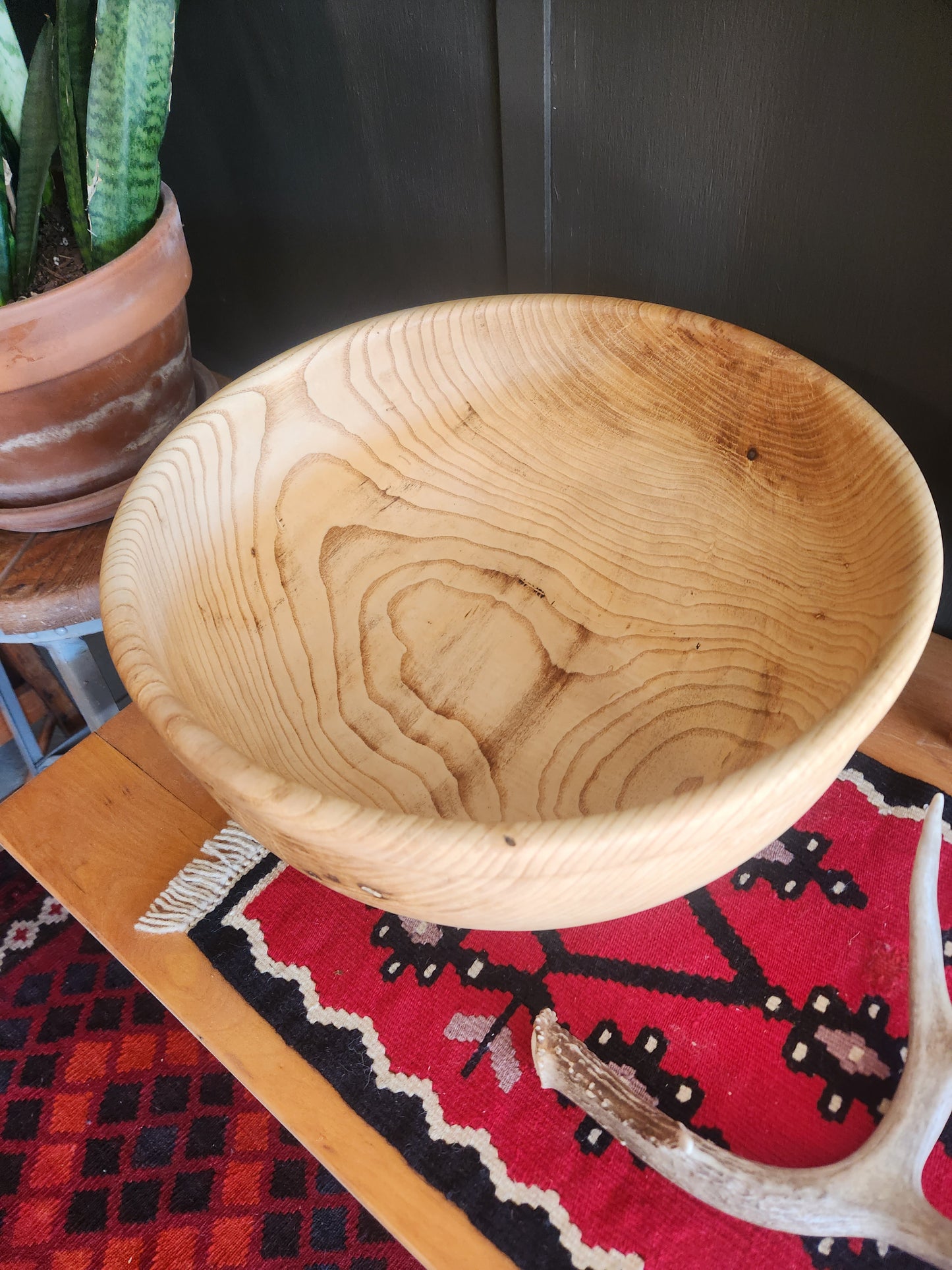 Large White Ash Salad Bowl