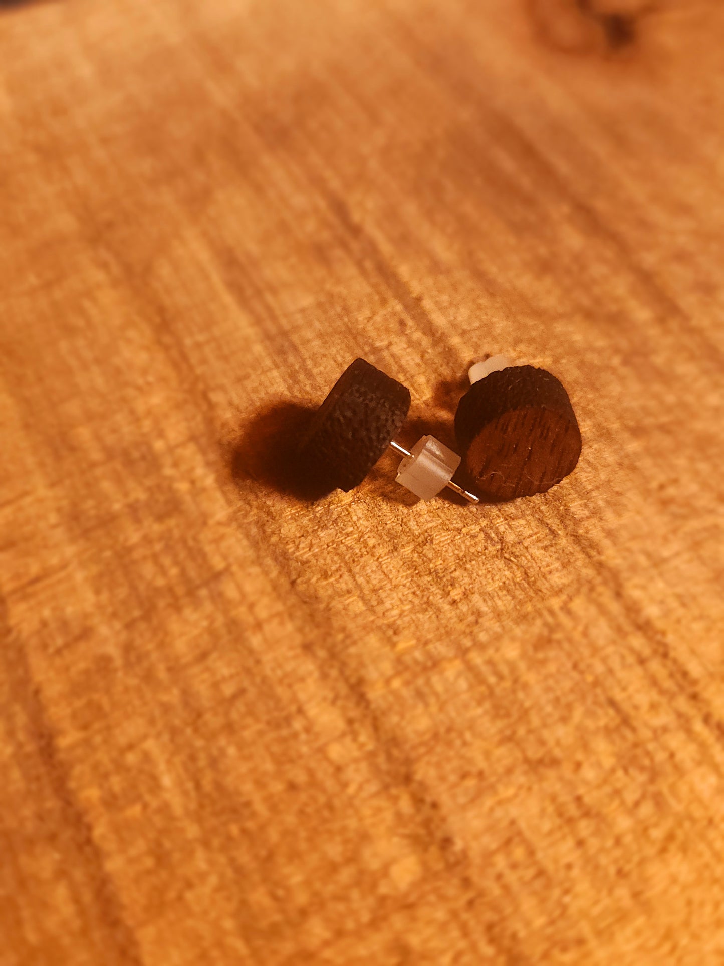 10mm Walnut Wood Stud Earrings