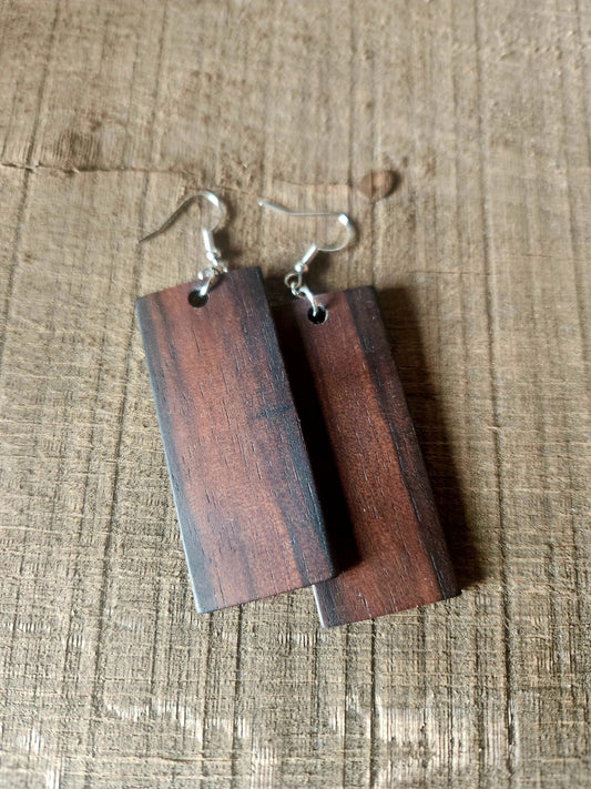 Gaboon Ebony Dangle Exotic Wood Earrings