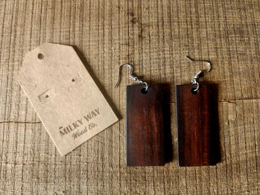 Gaboon Ebony Dangle Exotic Wood Earrings